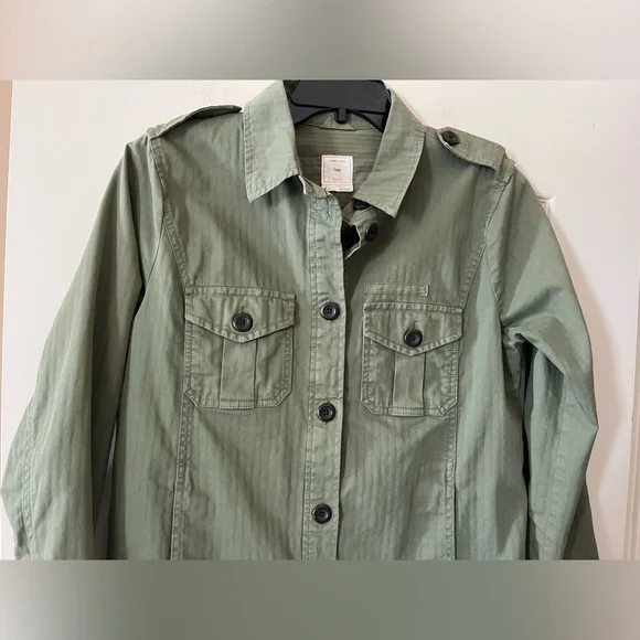 GAP Olive Green Cotton Women's Long Sleeve Jacket Size Medium - Picture 10 of 16